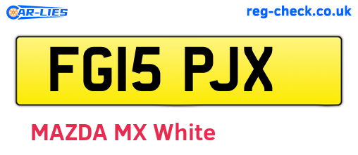 FG15PJX are the vehicle registration plates.