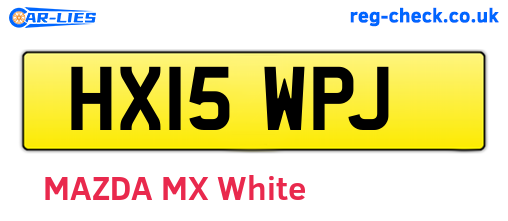 HX15WPJ are the vehicle registration plates.