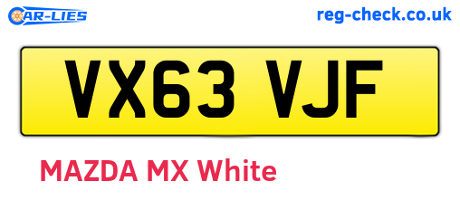 VX63VJF are the vehicle registration plates.