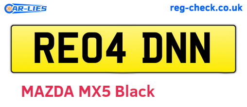 RE04DNN are the vehicle registration plates.