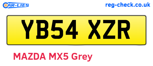 YB54XZR are the vehicle registration plates.
