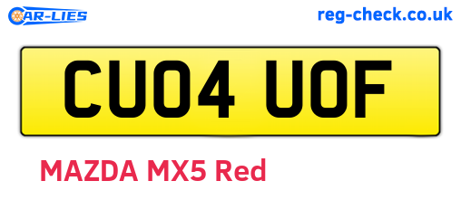 CU04UOF are the vehicle registration plates.