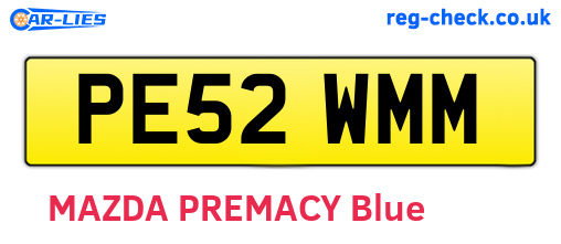 PE52WMM are the vehicle registration plates.