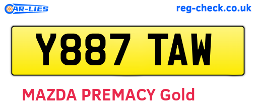 Y887TAW are the vehicle registration plates.
