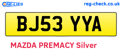 BJ53YYA are the vehicle registration plates.