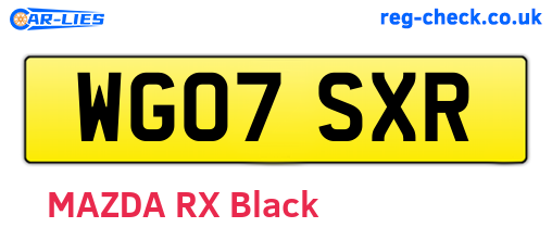 WG07SXR are the vehicle registration plates.