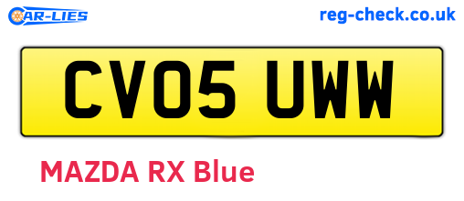 CV05UWW are the vehicle registration plates.