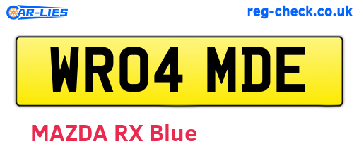 WR04MDE are the vehicle registration plates.