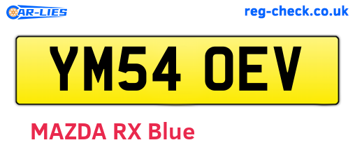 YM54OEV are the vehicle registration plates.
