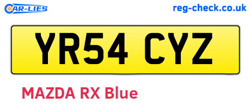 YR54CYZ are the vehicle registration plates.