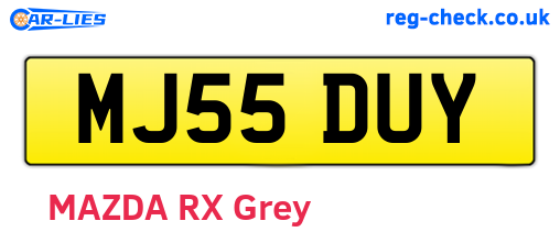 MJ55DUY are the vehicle registration plates.