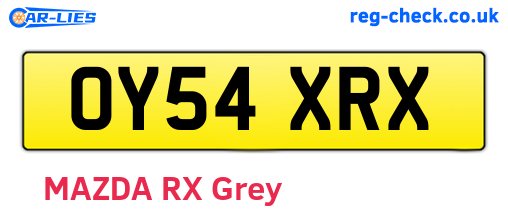 OY54XRX are the vehicle registration plates.