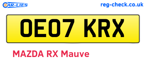 OE07KRX are the vehicle registration plates.
