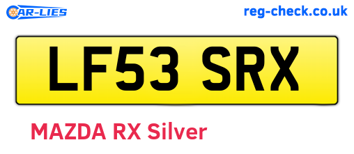 LF53SRX are the vehicle registration plates.
