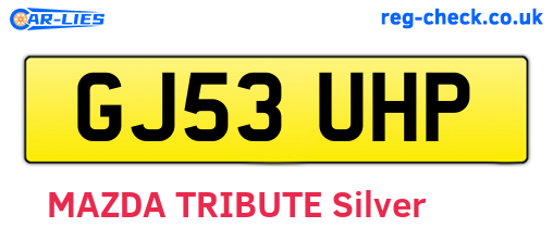 GJ53UHP are the vehicle registration plates.