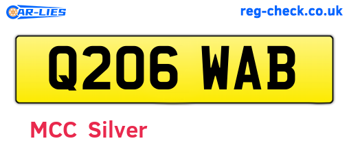 Q206WAB are the vehicle registration plates.