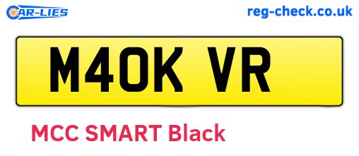 M40KVR are the vehicle registration plates.