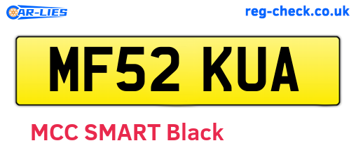 MF52KUA are the vehicle registration plates.