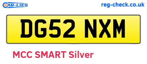 DG52NXM are the vehicle registration plates.