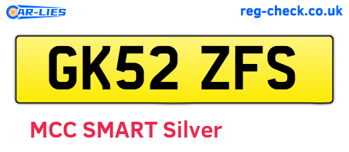 GK52ZFS are the vehicle registration plates.