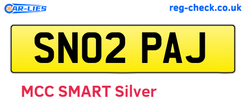 SN02PAJ are the vehicle registration plates.