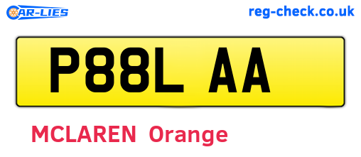 P88LAA are the vehicle registration plates.