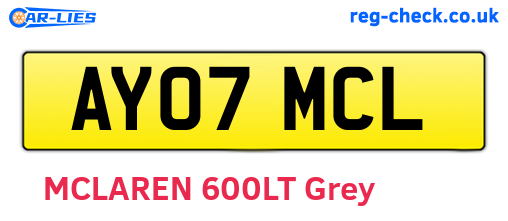 AY07MCL are the vehicle registration plates.