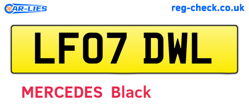 LF07DWL are the vehicle registration plates.