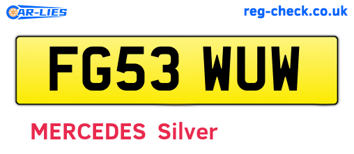 FG53WUW are the vehicle registration plates.