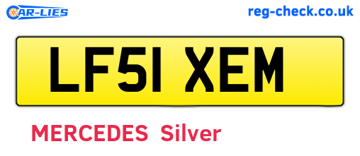 LF51XEM are the vehicle registration plates.