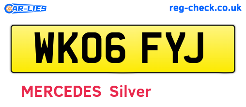 WK06FYJ are the vehicle registration plates.