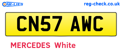 CN57AWC are the vehicle registration plates.