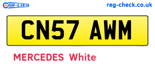 CN57AWM are the vehicle registration plates.
