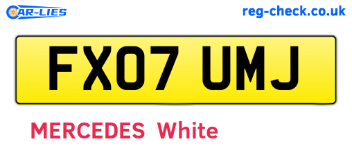 FX07UMJ are the vehicle registration plates.