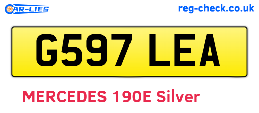 G597LEA are the vehicle registration plates.