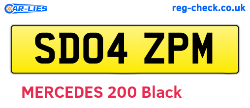 SD04ZPM are the vehicle registration plates.