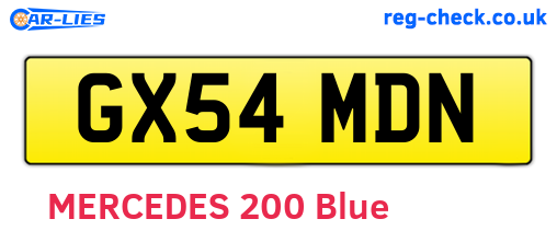 GX54MDN are the vehicle registration plates.