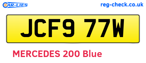 JCF977W are the vehicle registration plates.