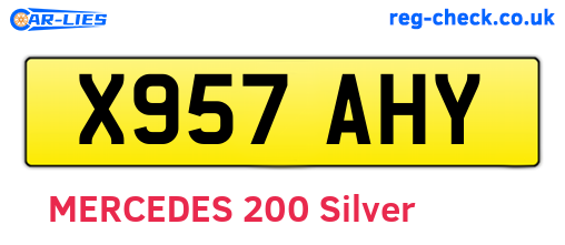 X957AHY are the vehicle registration plates.