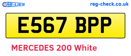 E567BPP are the vehicle registration plates.