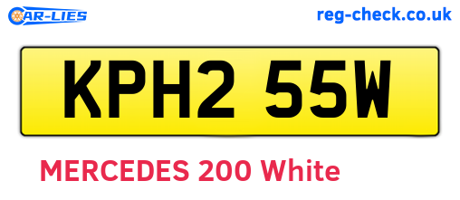 KPH255W are the vehicle registration plates.