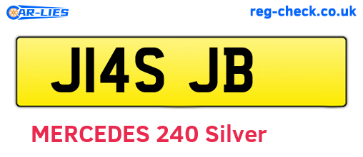 J14SJB are the vehicle registration plates.