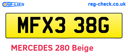 MFX338G are the vehicle registration plates.