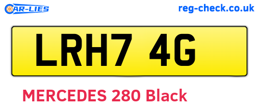 LRH74G are the vehicle registration plates.