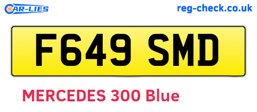 F649SMD are the vehicle registration plates.