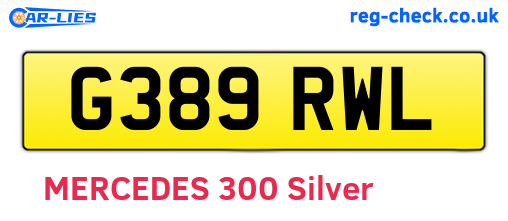 G389RWL are the vehicle registration plates.