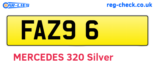 FAZ96 are the vehicle registration plates.