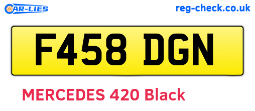 F458DGN are the vehicle registration plates.