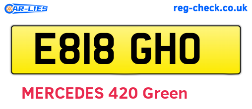 E818GHO are the vehicle registration plates.