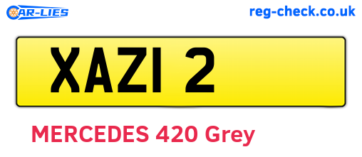 XAZ12 are the vehicle registration plates.